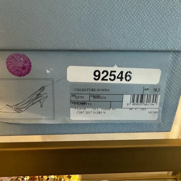 Prada White Slingback Heels with Bow Detail - Picture 2 of 8